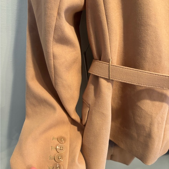 Express Tan blazer preppy double breasted office workwear neutral minimalist - Picture 8 of 16